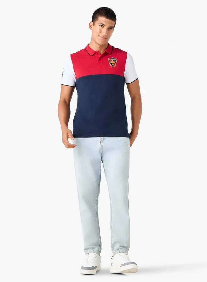 Splash FAV Embroidered Colourblock Polo T-shirt
